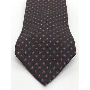 Brooks Brothers Silk Men's Tie. Black 346 Necktie Multicolor Shapes  60" x 3.75"